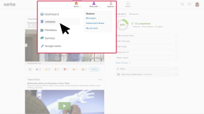 Student dashboard in Xello. The Home menu is open and the cursor is selecting Lessons